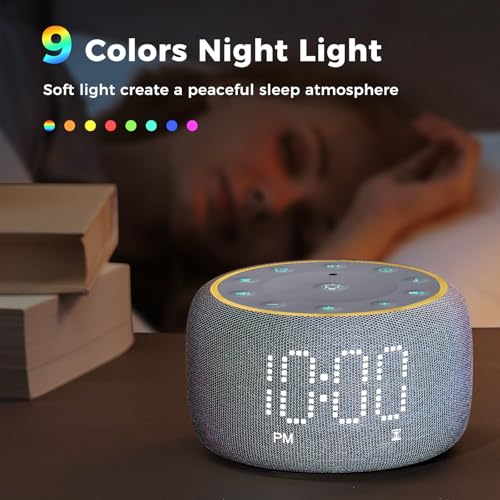 White Noise Machine Alarm Clock with Bluetooth Speaker and Night Light G112