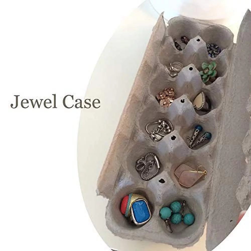 Printed Pulp Egg Cartons - Large Egg Storage Tray, Holds 1 Dozen F5865