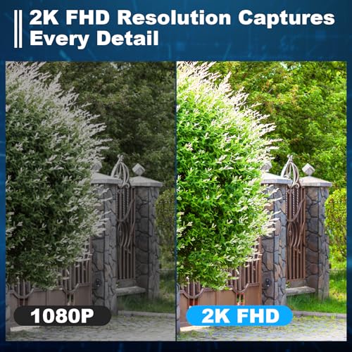 Wireless Outdoor Security Camera, 2K Battery Powered, AI Motion Detection, Color Night Vision L183343