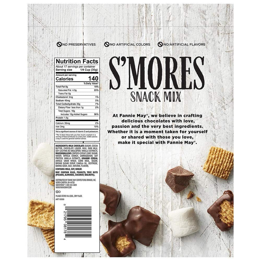 S'mores Snack Mix, Milk Chocolate Covered Mini Marshmallows and Graham Cereal, 18oz Bag L917923