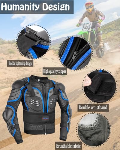 Kids Motorcycle Jacket with Chest Back Elbow Protection D890317