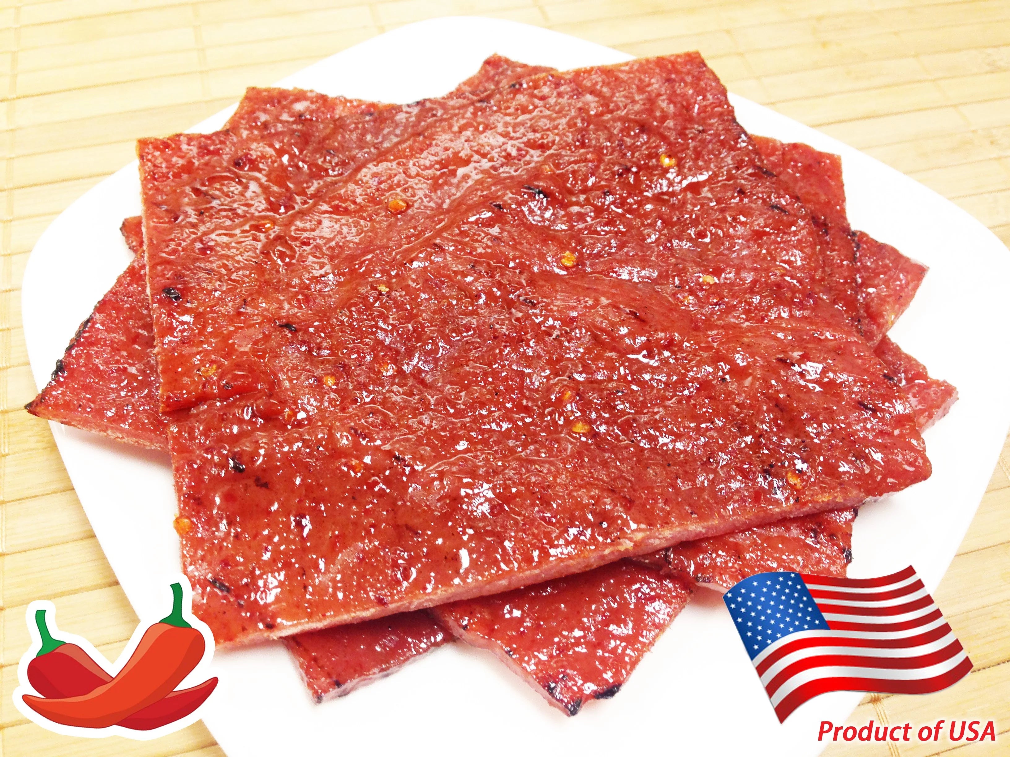 Singapore-Style Fire-Grilled Pork Jerky (Spicy Flavor 8 oz.) *Grilled Fresh to Your Order *Shipped the Same Day - L.A. Times "Handmade Gift" Winner