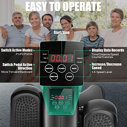 Under Desk Elliptical, Electric Leg Exerciser for Seniors, Portable Seated Foot Pedal with Remote X102