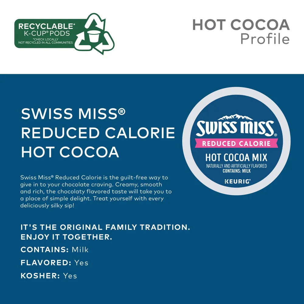 Reduced Calorie Hot Cocoa, Single Serve K-Cup Pods, 22 Count K6289