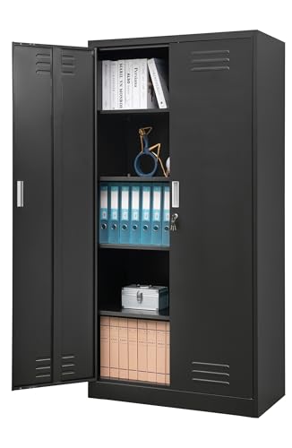 Metal Storage Cabinet with Adjustable Shelves, White M995185