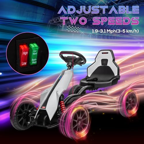12V Electric Go Kart for Kids, Ride-On Toy with Adjustable Speed W1614
