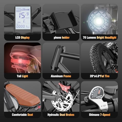 Electric Bike for Adults, 2000W, 52V 40AH, 20" Fat Tire, All Terrain U409