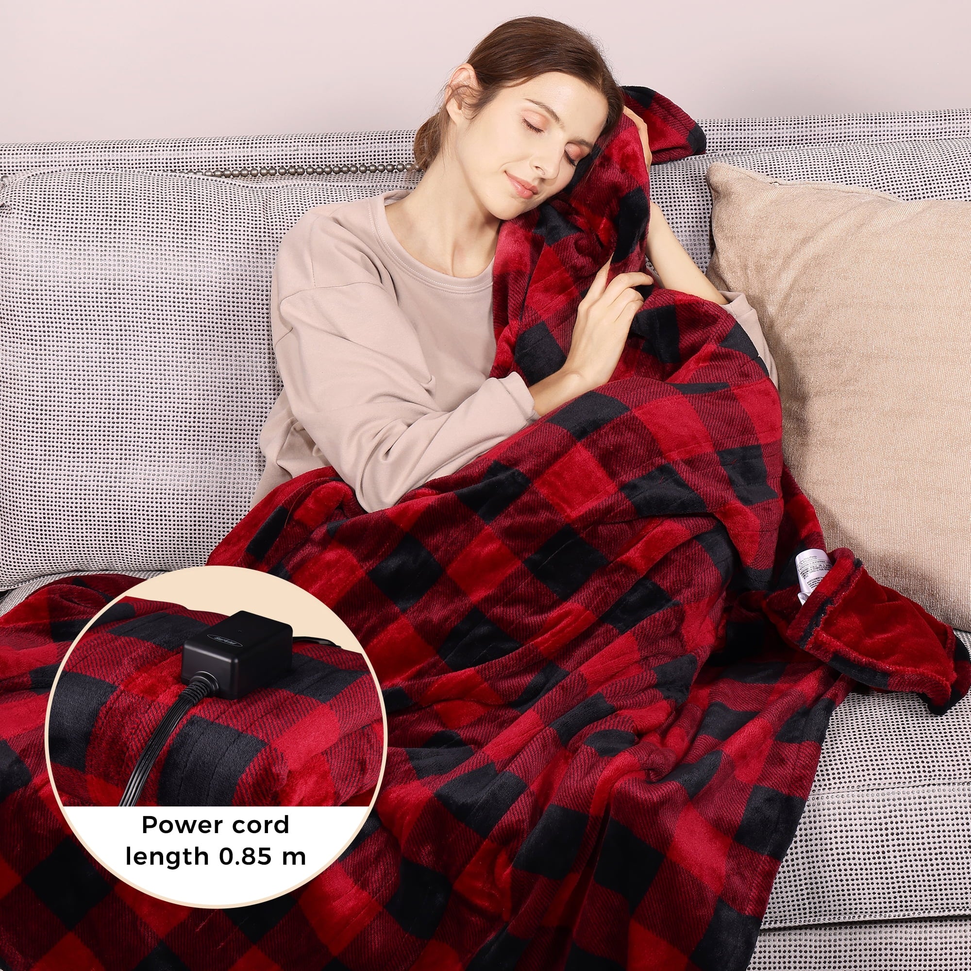 Heated Throw Blanket with 4-Hour Auto Off, Machine Washable J30096