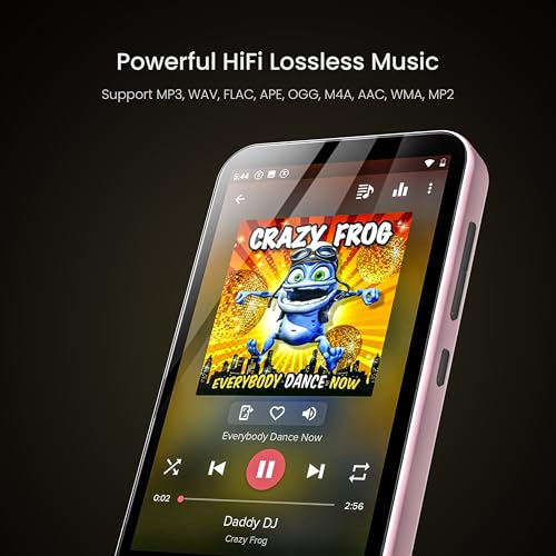 80GB Kids MP3 Player with Bluetooth, Parental Controls, WiFi, 4" Screen (Pink) X22066