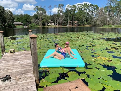 Inflatable Floating Dock Platform with Non-Slip Surface for Pool Beach Ocean B86969