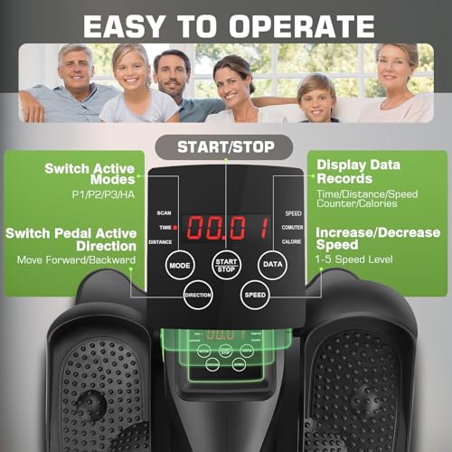 Under Desk Elliptical Machine - Quiet Pedal Exerciser for Seniors, Office & Home, Low-Impact Seated Leg Workout Equipment U896385