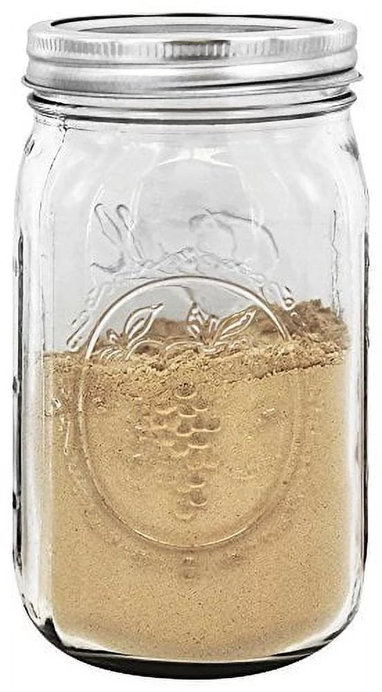 Wide Mouth Quart Mason Jar with Lid and Band D38812