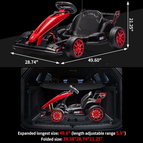 Electric Drift Kart for Kids, Ride-On Car with Adjustable Seat A721