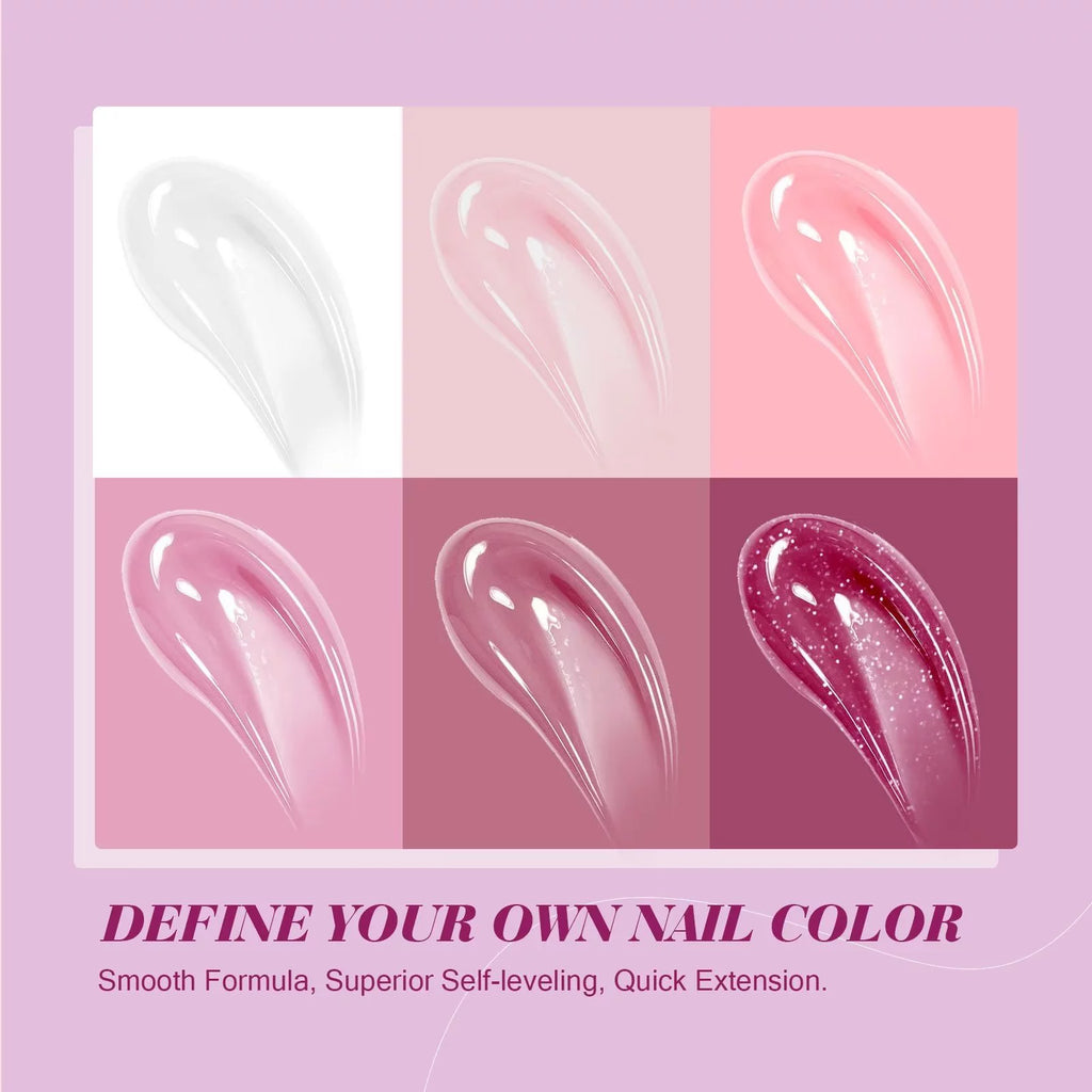 Poly Extension Gel Nail Kit with Nail Lamp, Base and Top Coat M586