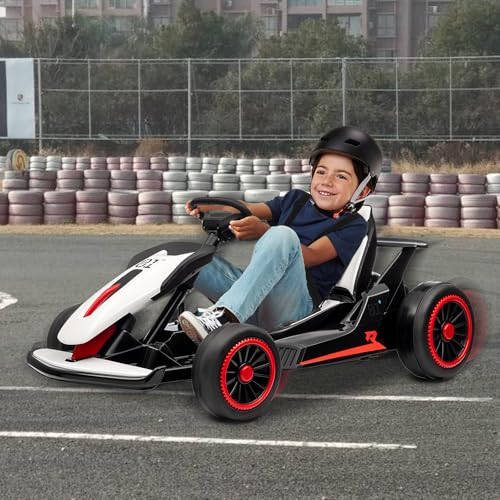 Kids Go Kart, 24V Electric Drift Car, 2-Speed Ride On Toy for Boys Girls 6+ V958