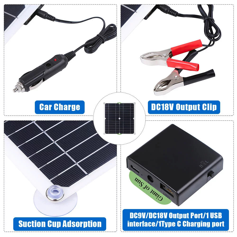 Solar Panel Controller Kit 100A 12V Portable Outdoor C8026