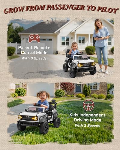 24V Ride on Car for Big Kids, 2 Seater with Remote Control, 4-Wheeler Suspension, 3 Speeds, LED Lights D981