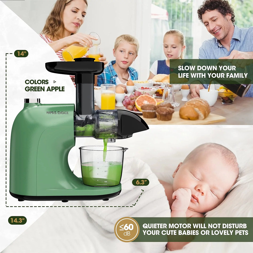 Slow Masticating Juicer for Vegetables and Fruits, Cold Press Extractor I446