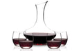 Eternal Living Wine Decanter Carafe Aerator with Stemless Wine Glasses Hand Blown Lead Free Crystal Glass 5 pieces Set
