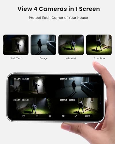 Wireless Outdoor Security Camera, 360° Pan Tilt, Color Night Vision J583888