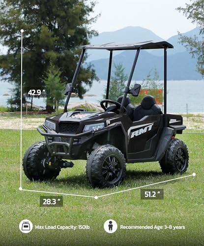24V Ride on Car 2 Seater with Sun Shade, Dump Bed, 4WD, Pink S782676