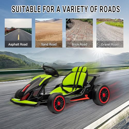 Electric Drift Kart for Kids, 2x200W Motor, 7AH Battery, Ages 6+ S301