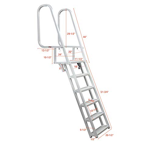 Deluxe Flip-Up Dock Ladder with Welded Step Assembly - 4-Step R53399
