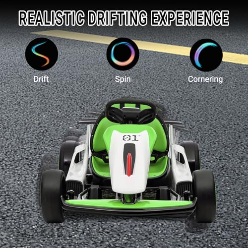 Kids Go Kart, 24V Electric Drift Car, 2-Speed Ride On Toy for Boys Girls 6+ V958