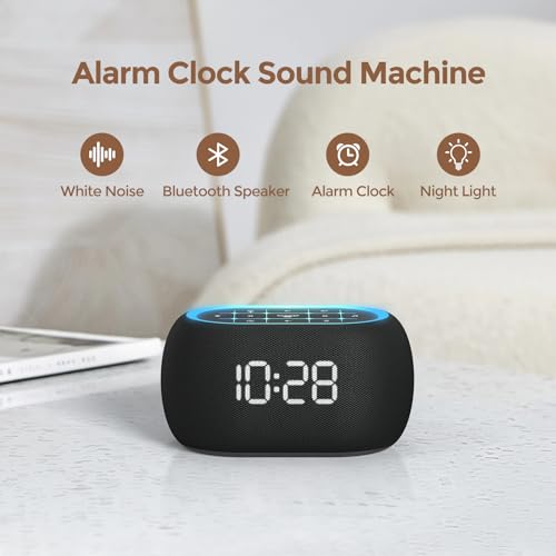 White Noise Sound Machine Alarm Clock with Bluetooth Speaker G270