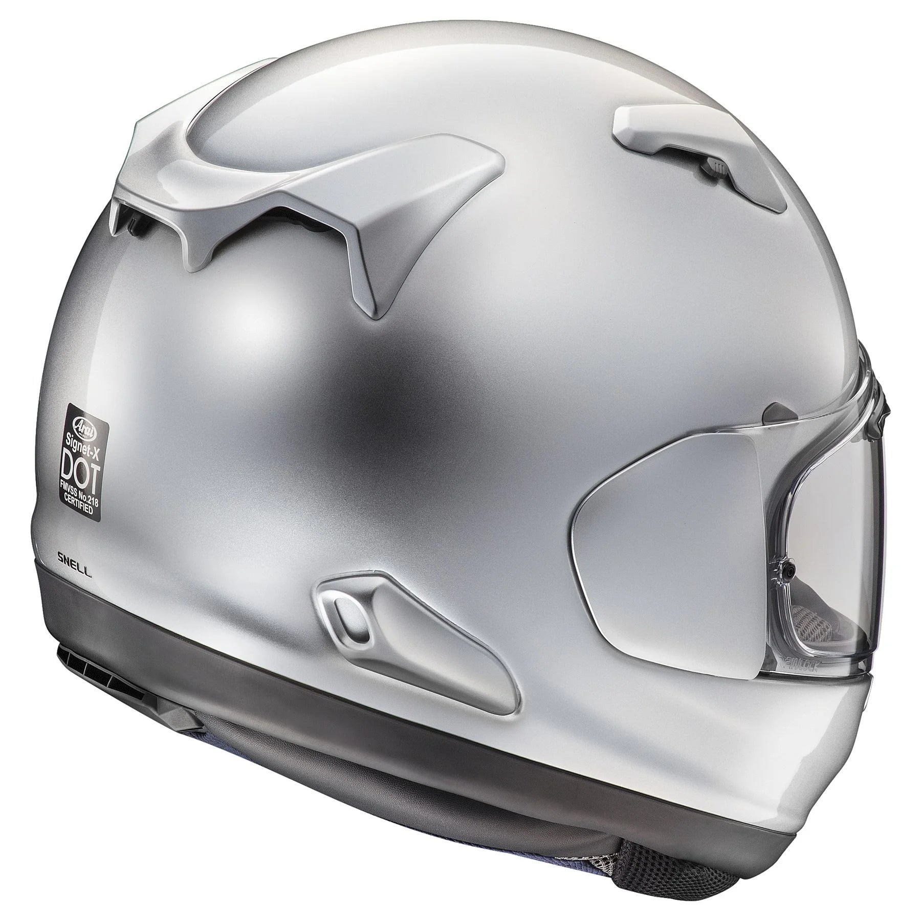 Aluminum Silver Motorcycle Helmet - Small C289