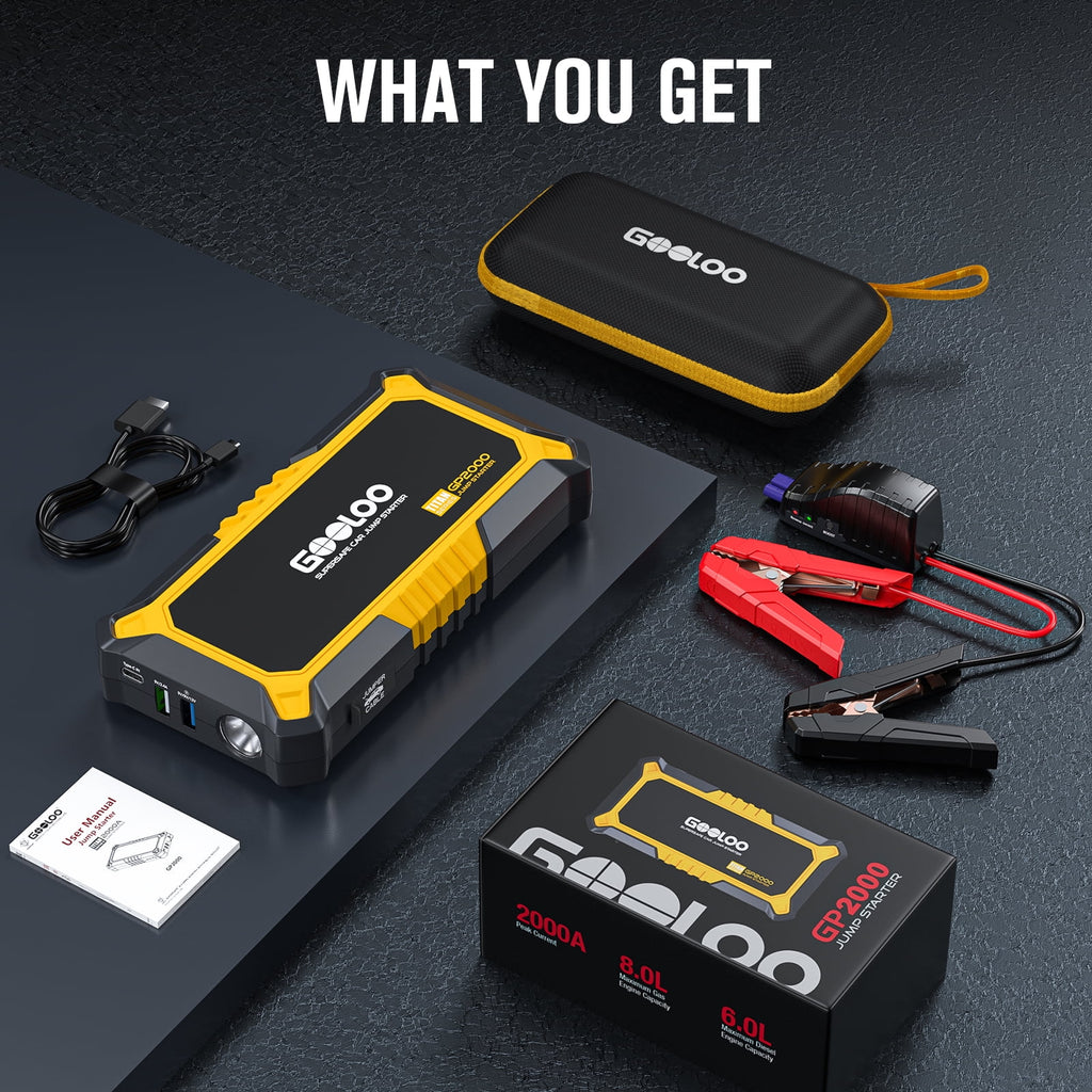 Jump Starter 2000A Portable Car Battery Booster Pack K366