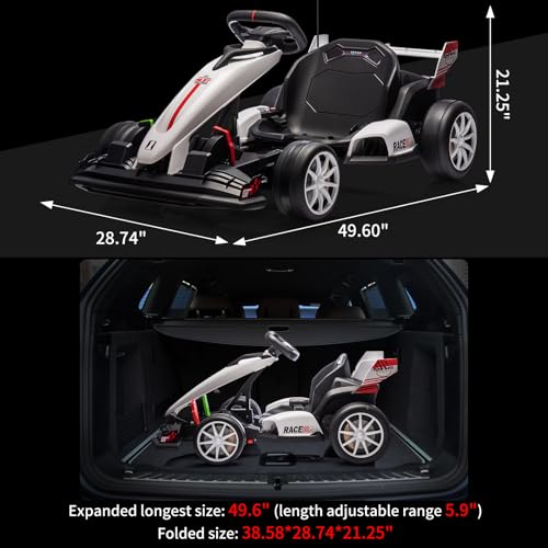 Electric Drift Kart for Kids, Ride-On Car with Adjustable Seat A721