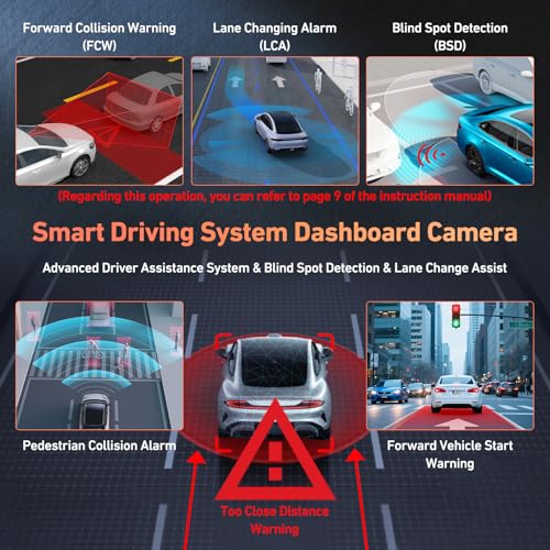 4K Front and Rear Dash Cam with WiFi GPS, 3.2" IPS Screen, Night Vision J83728