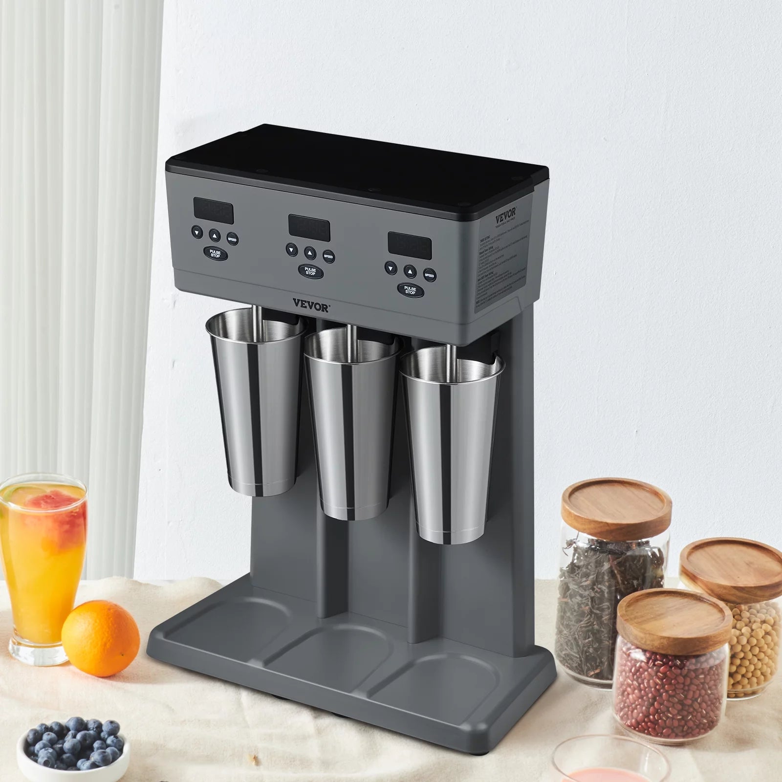 BENTISM Milkshake Maker Mixer Machine Stainless Steel Electric Blender with LED