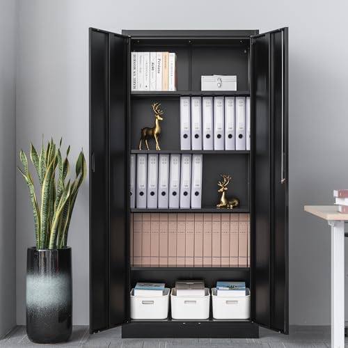 Metal Storage Cabinet with Adjustable Shelves, White M995185