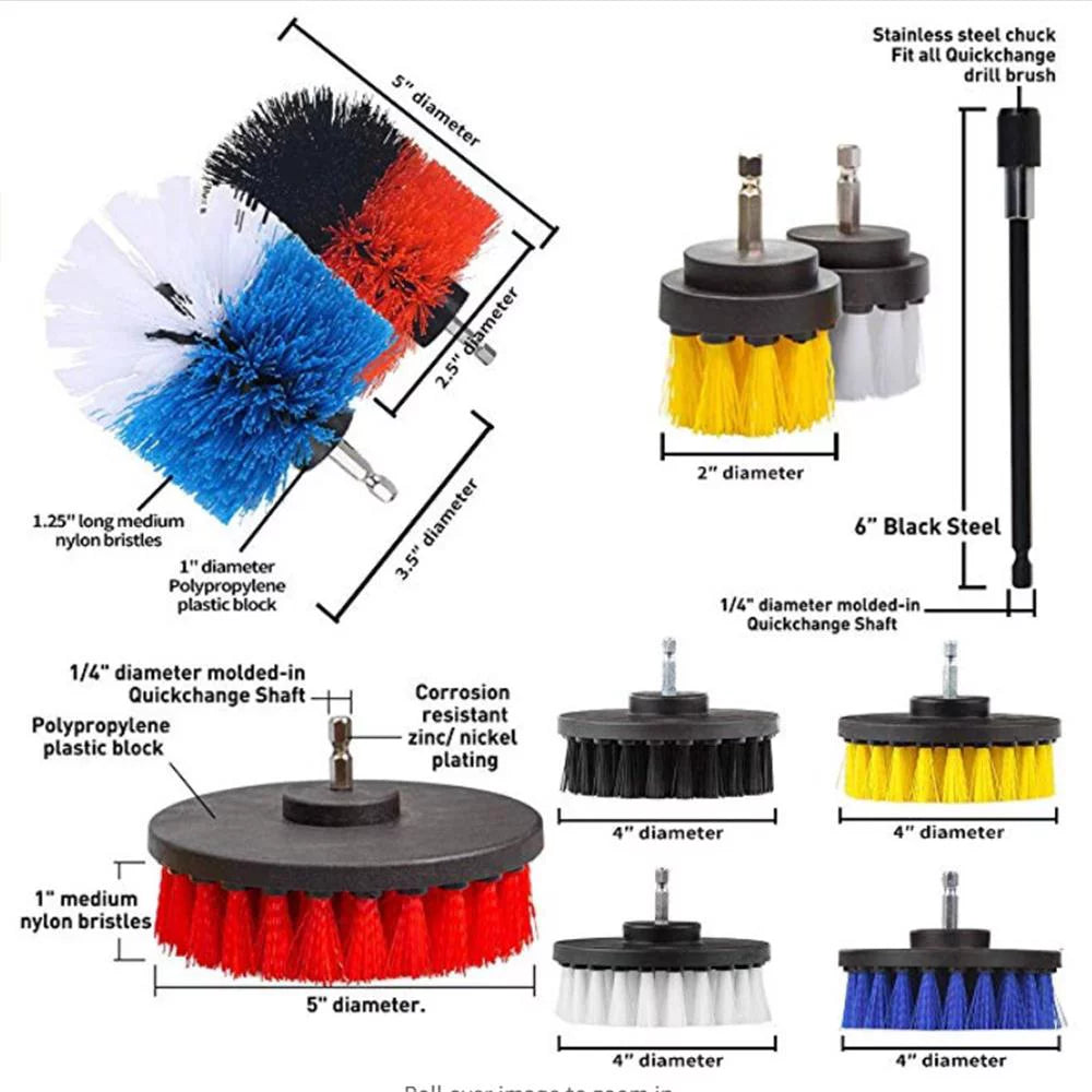 Electric Drill Brush Set 31PCS with Cloth Scrub Pads Sponge Extendable Attachment C9698