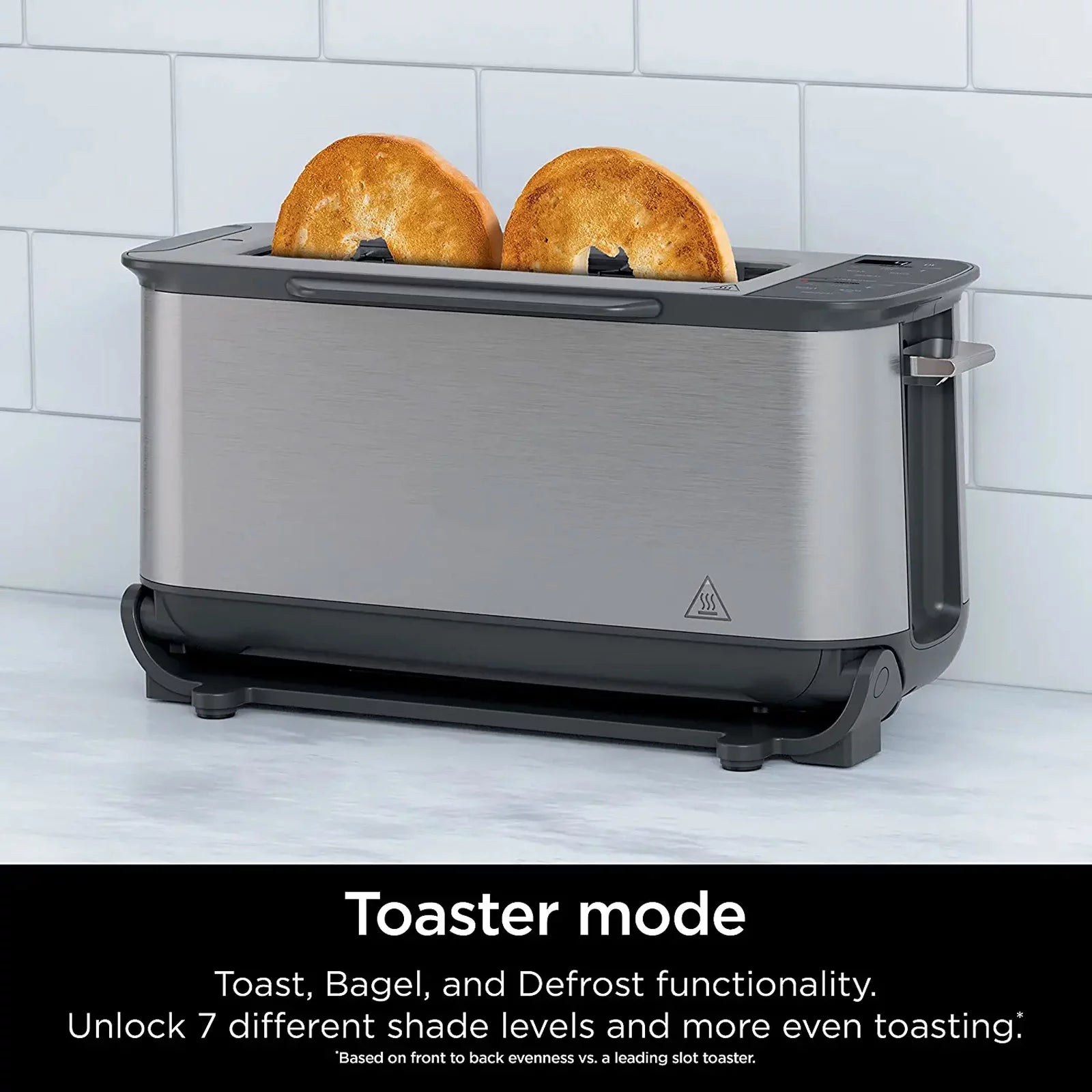 2-in-1 Flip Toaster Oven, Compact 2-Slice, Stainless Steel Y5883