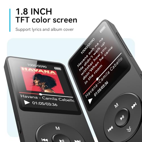 MP3 Player with Bluetooth 5.3, 1.8 Inch Screen, FM Radio, Voice Recorder O744186