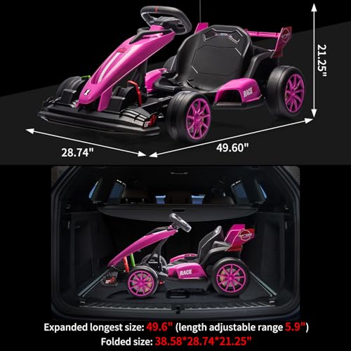 Electric Drift Kart for Kids, Ride-On Car with Adjustable Seat A721