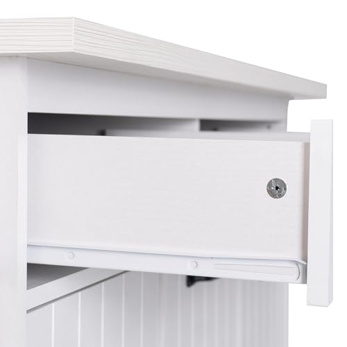 Farmhouse Kitchen Island with Drop Leaf, Barn Door and Power Outlet C3058