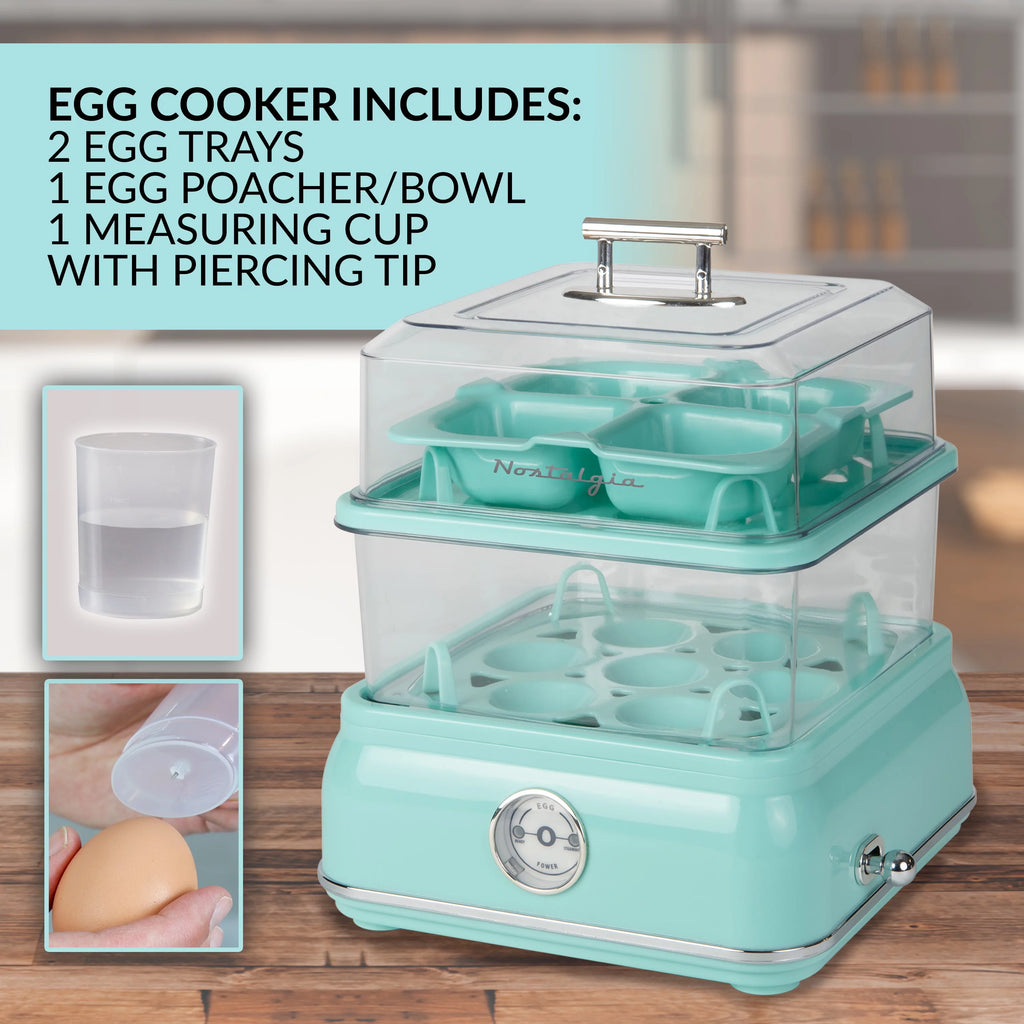 Retro 14-Capacity Egg Cooker, Aqua A958
