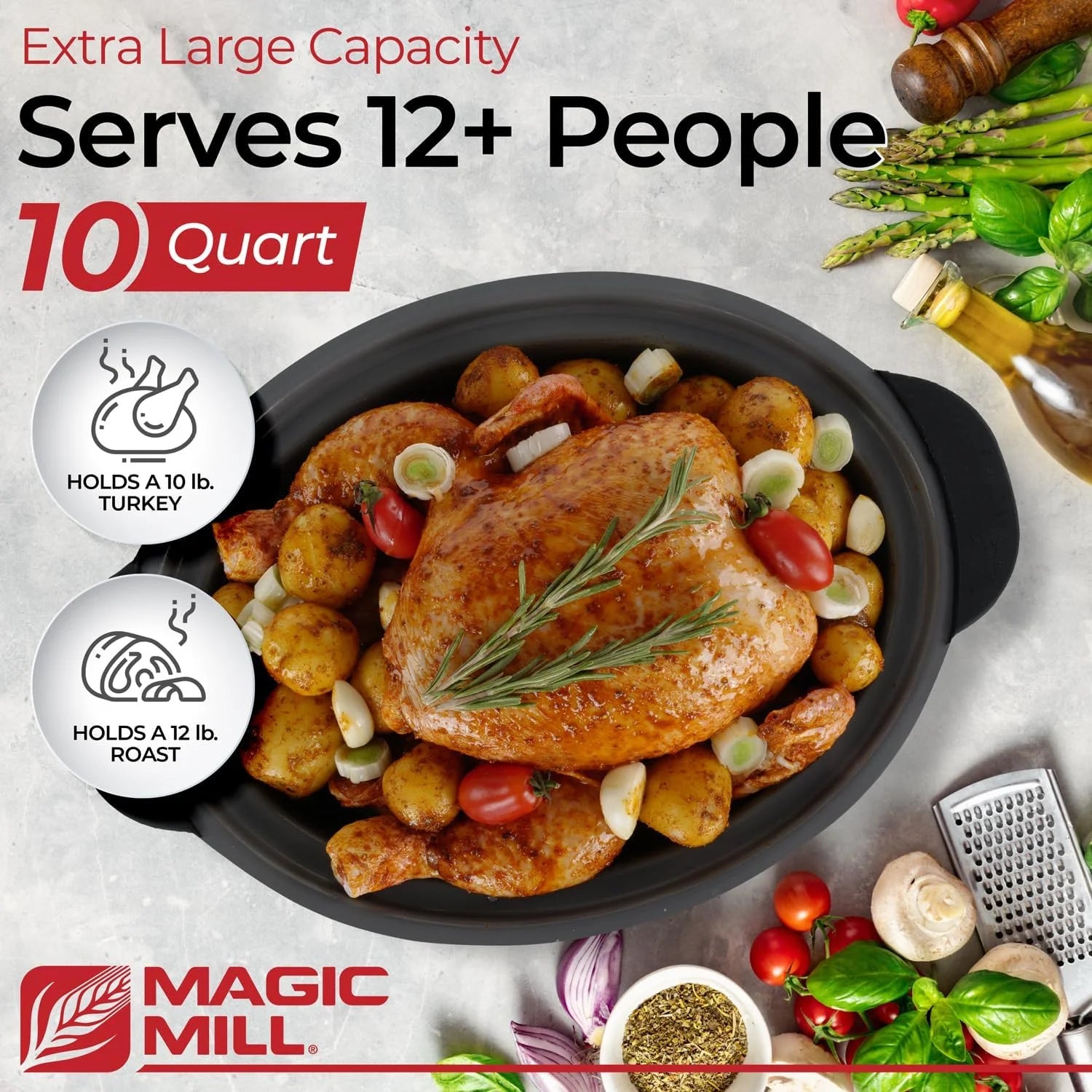 Slow Cooker 10 Quart with Non-Stick Pot and Glass Lid G904226