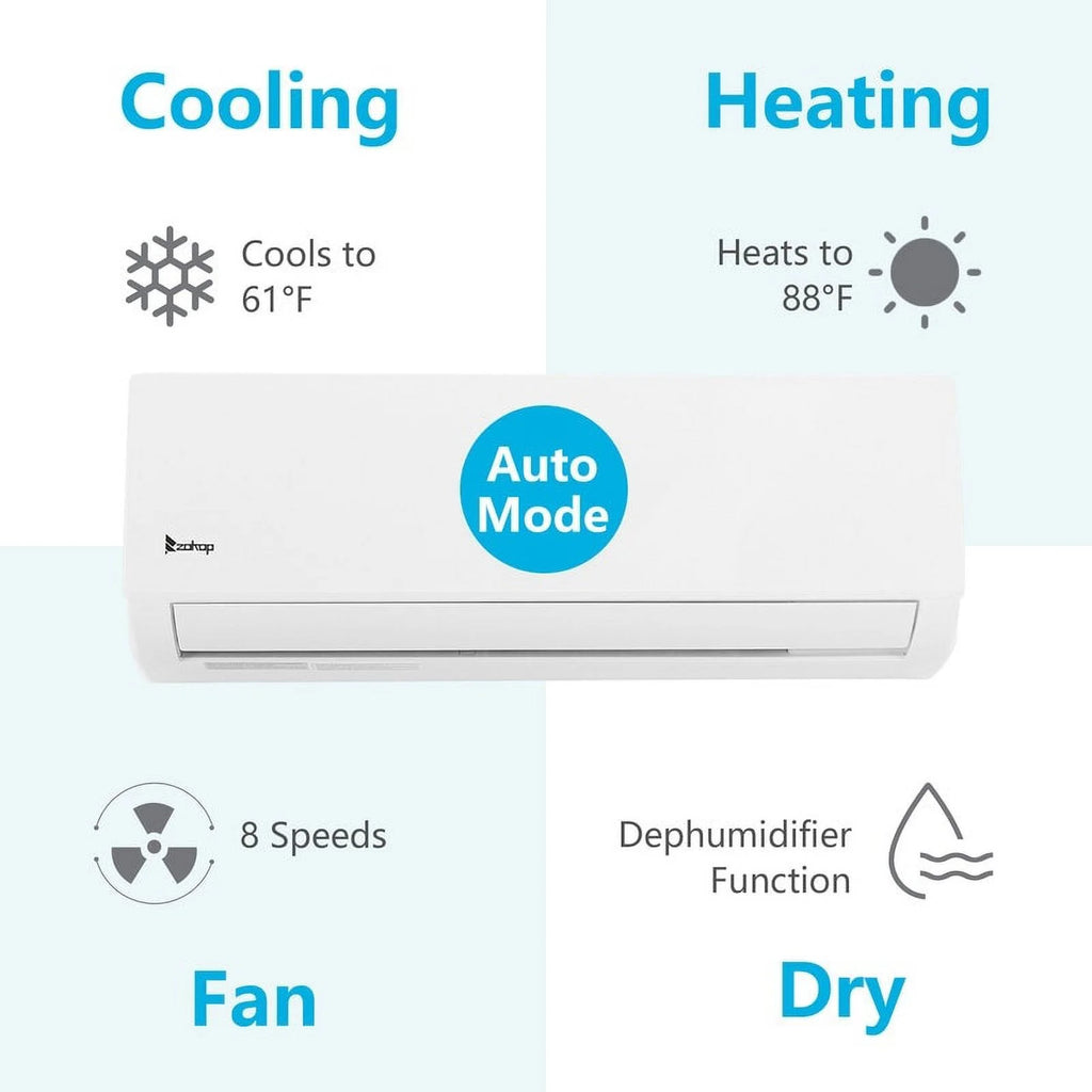 12000 BTU Mini Split Air Conditioner with Heating T1106