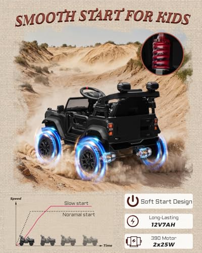 24V Ride on Car for Big Kids, 2 Seater with Remote Control, 4-Wheeler Suspension, 3 Speeds, LED Lights D981