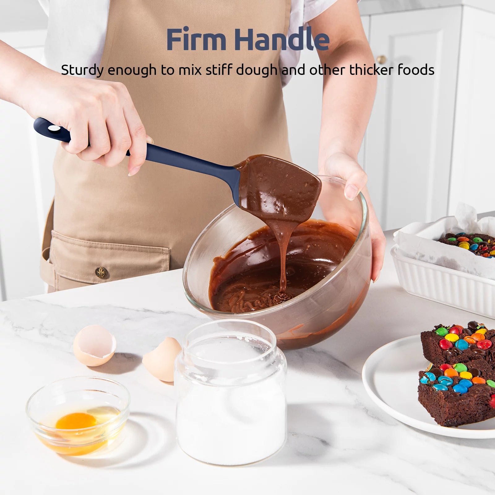 Silicone Spoon Spatula Set of 3, BPA-Free Food Grade, Heat Resistant to 600°F E445879