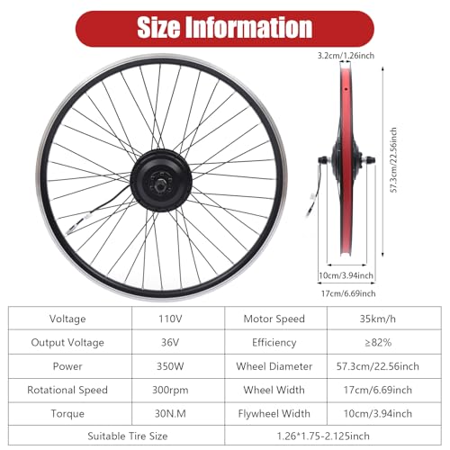 Electric Bike Conversion Kit 350W 36V Front Wheel Motor for 26 Inch Bicycles Z78456