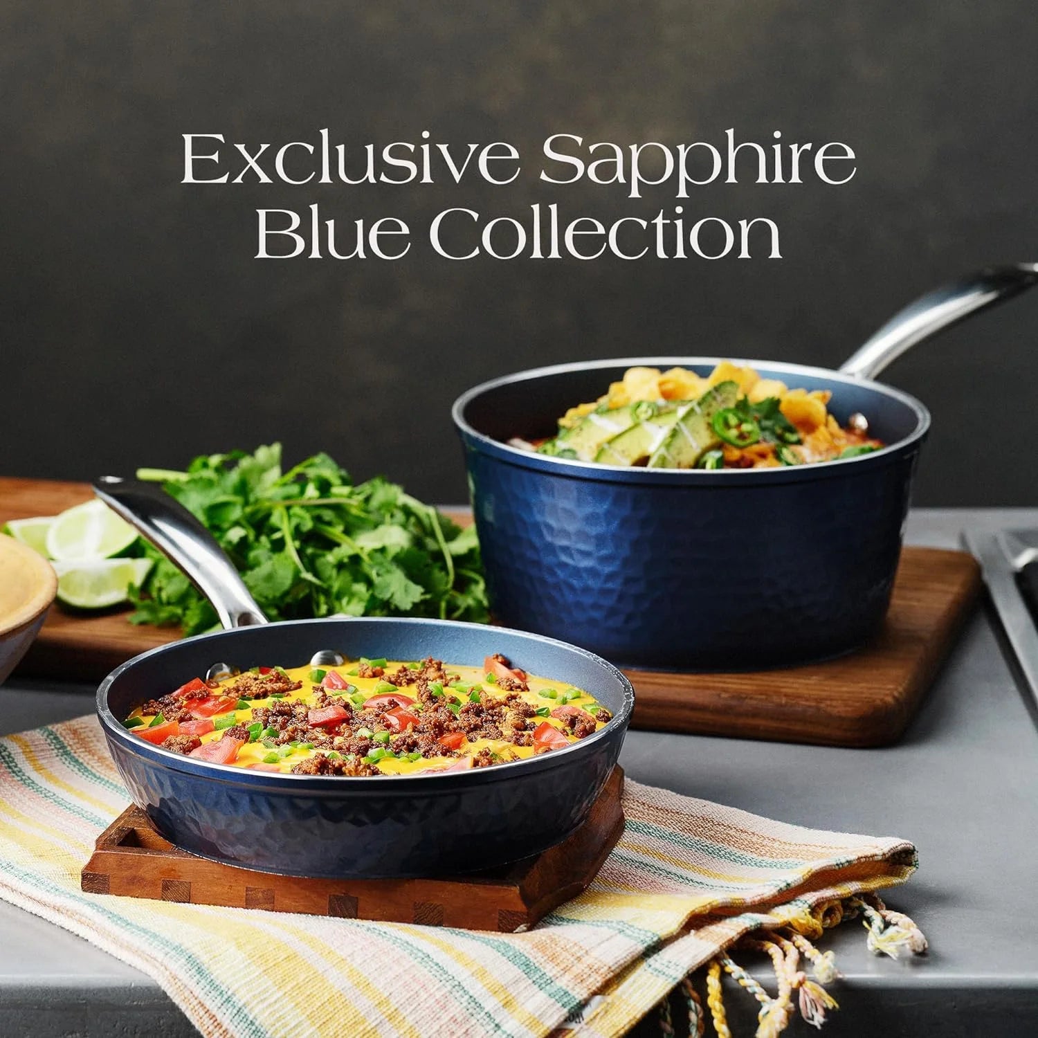Non-Stick Ceramic 10 Piece Cookware Set with Glass Lids Y956915