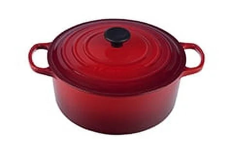 5.5 qt Enameled Cast Iron Round Dutch Oven, Cherry D5295