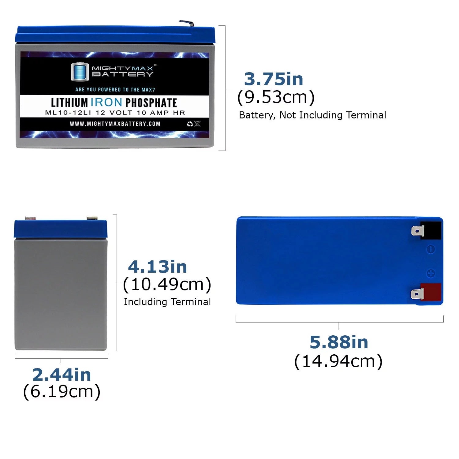 12V 10AH Lithium Replacement Battery, 2 Pack B6826