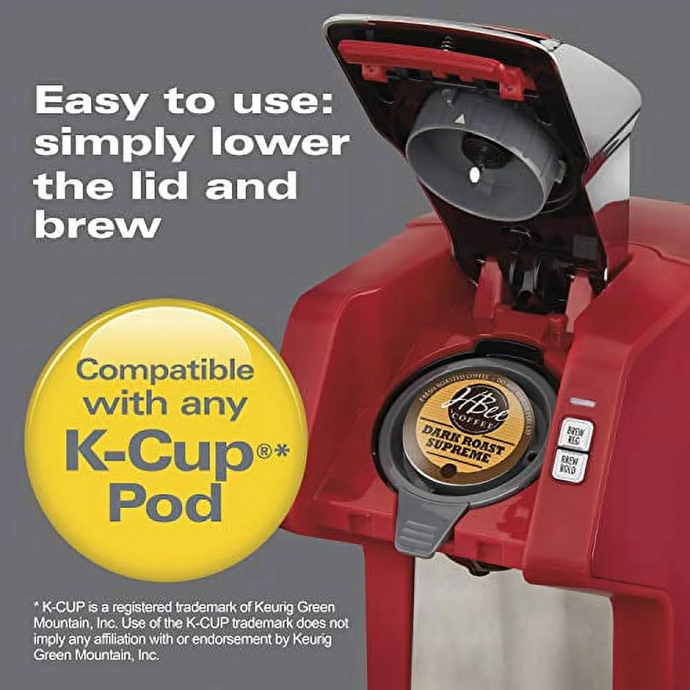 Single-Serve Coffee Maker for Pods or Ground Coffee, Red W5308